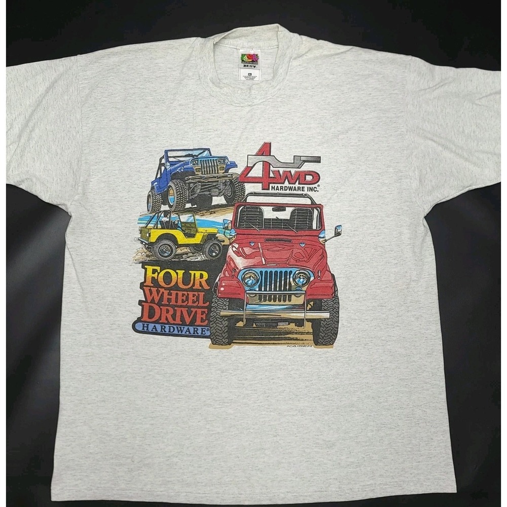 Vintage 80s 90s Kaiser Jeep Four Wheel Drive 4x4 Shirt Mens Size XL